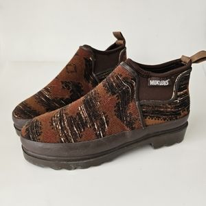 Muk Luks Women's Patterned Brown Ankle Booties